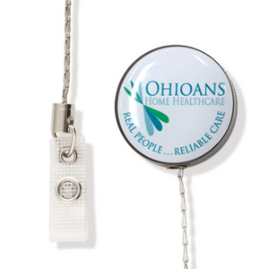 Heavy Duty Retractable Badge Reels - Chain link - Dome